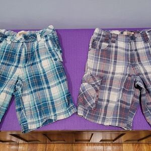 Route 66 Kids Plaid Shorts - Blue and Red